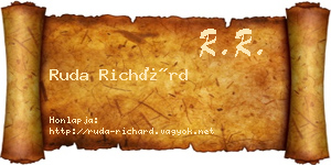 Ruda Richárd névjegykártya